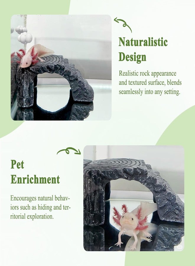 Niuohoy Axolotl Cave Axolotl Hides for Aquarium & Terrarium, Shelter for Pleco, Crabs, Fish, Turtles, Betta, Geckos, Frog, Resin Tank Decor - Image 4